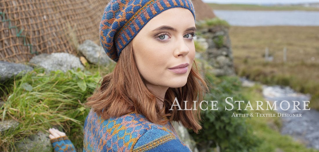 Damselfly hand knitwear design by Alice Starmore for Virtual Yarns